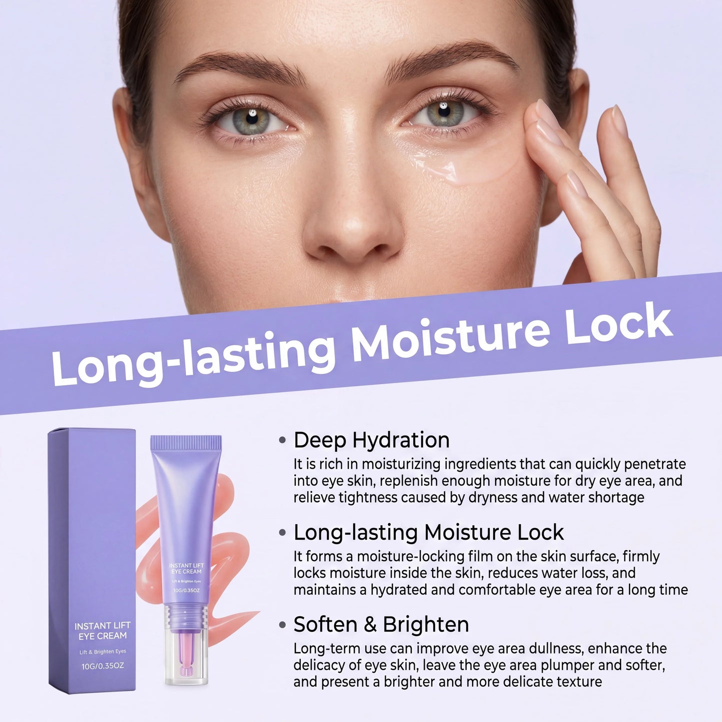 Instant Lift Eye Cream Collagen Eye Brightening Moisturizer Hydrating Under Eye Care For Dark Circles Dryness Eye Skin Care