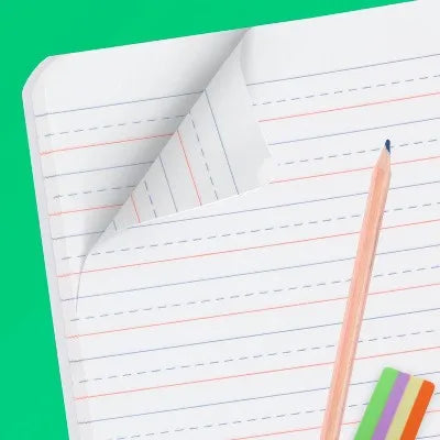 Primary Composition Book Writing Tablet: K-2 Journal, 7.5X9.75", 200 Pages, Sewn Binding, Hard Cover, Acid-Free Paper for School