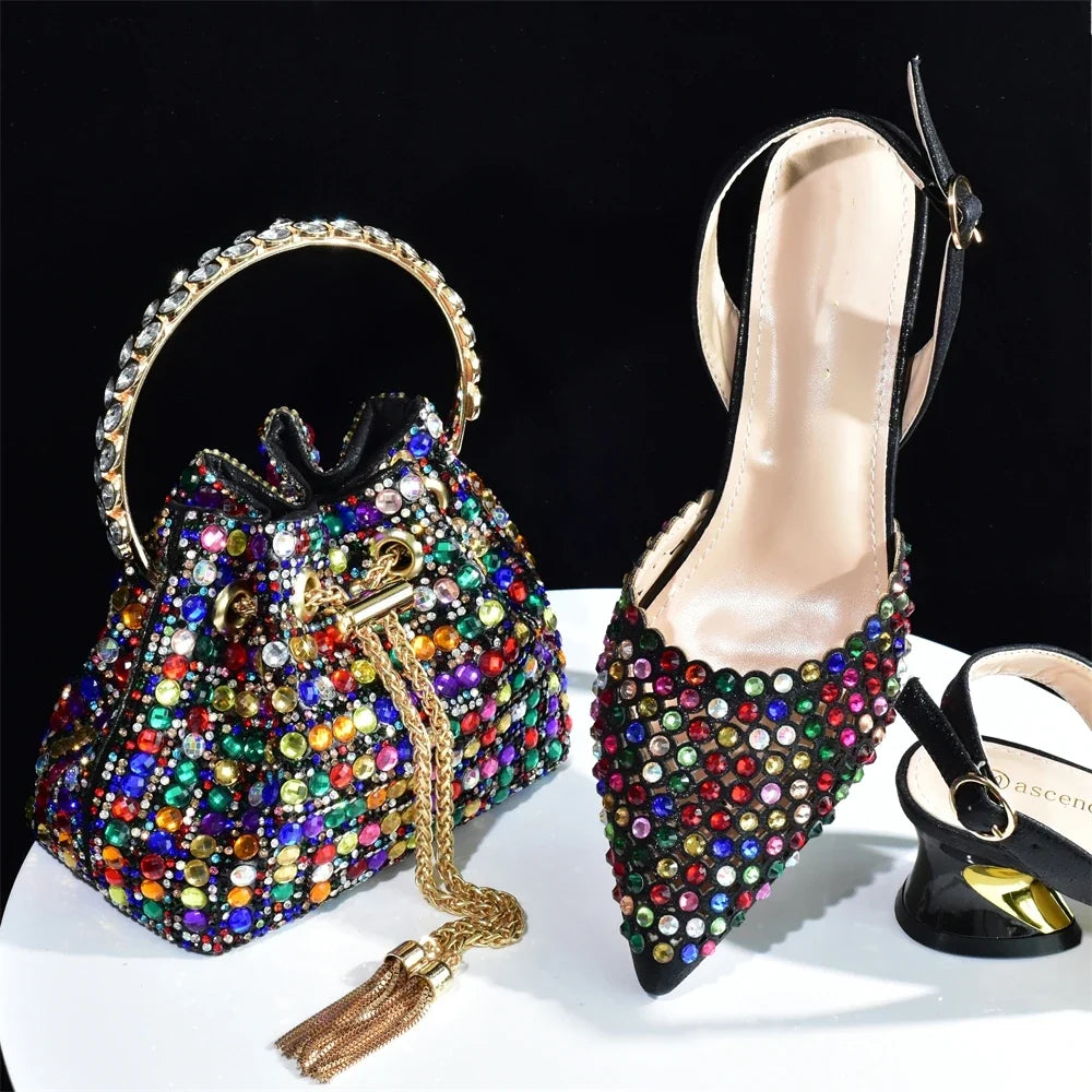 Royal Blue Women Shoes And Bag Set Luxury African Ladies Pumps Match With Handbag Sandals Clutch Escarpins Femme Sandales 938-84