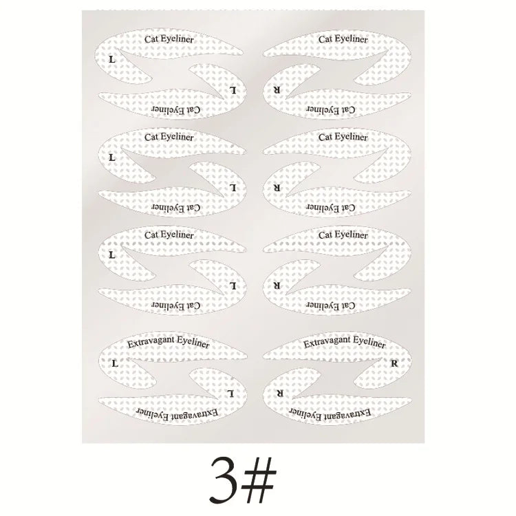 4 Sheets Quick Stencils Eyeliner Eye Makeup Shaping Auxiliary Stickers Eyeshadow Eyebrows Styling Drawing Template Guide Card