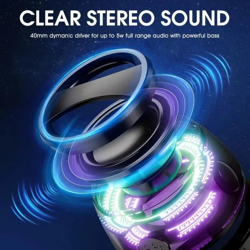 Bluetooth Wireless Mini Speaker Magnetic RGB Light Portable Sound Box BT5.3 Phone Holder Set For iPhone/Xiaomi/Huawei/PC/MacBook