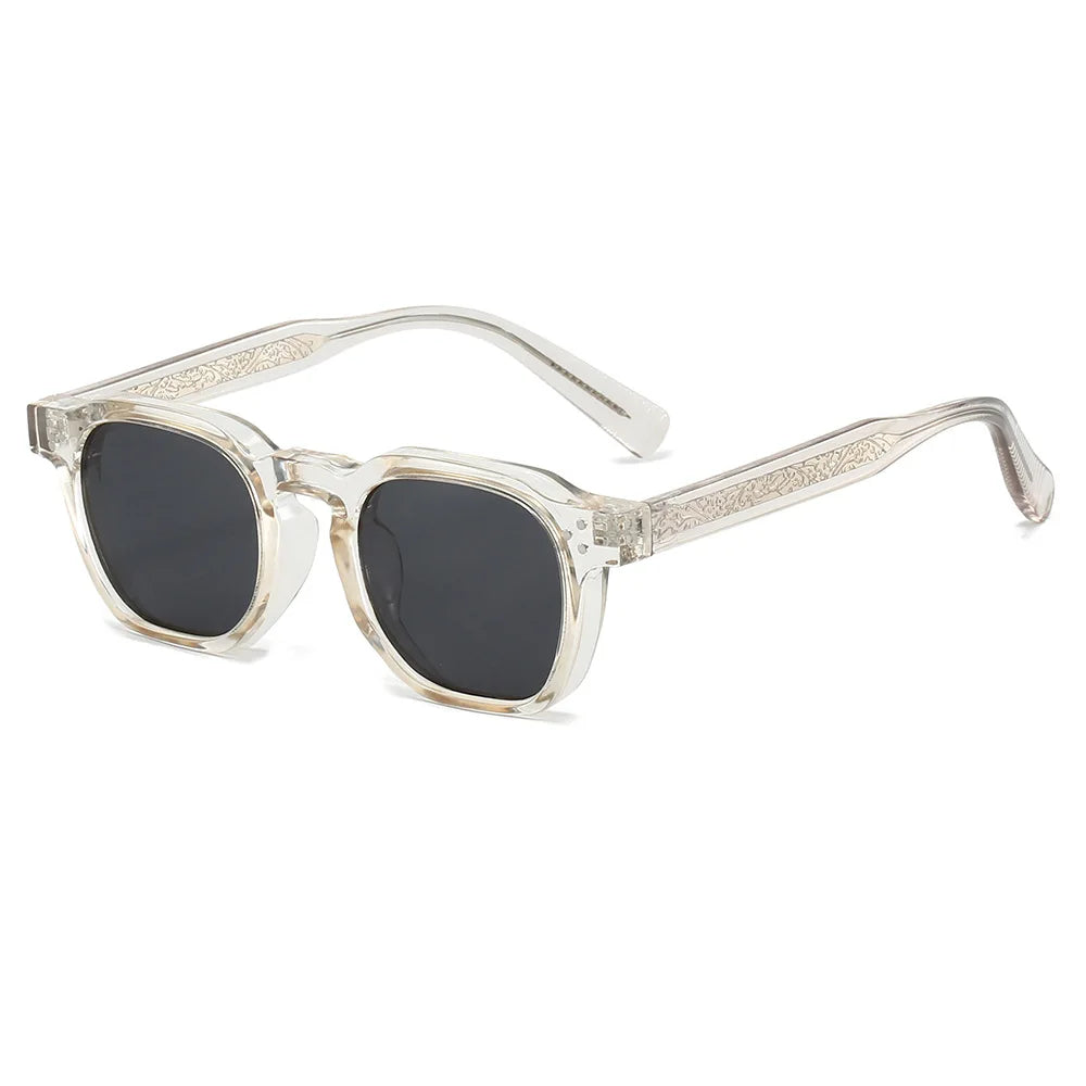 New Retro Tortoise Shell Square Women Sunglasses Y2K Personalized Brand Contrast Color Frame Design Men Trendy Glasses UV400