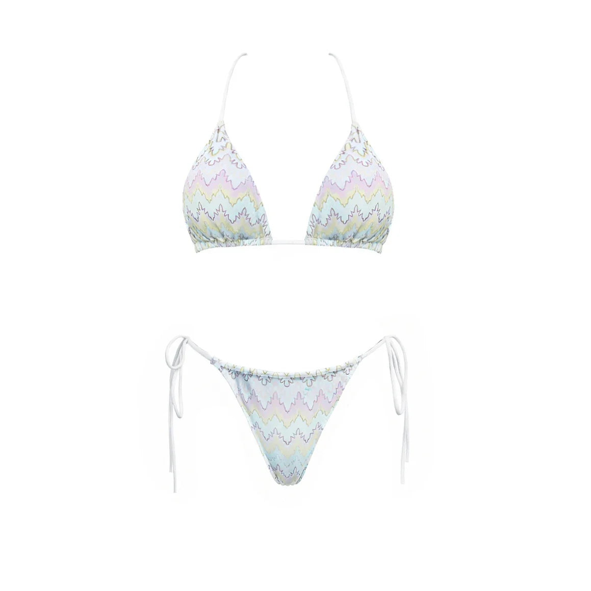 3Pcs Striped Bikini 2026 Bandeau Biquini Women Sexy Swimsuit Push Up Swimwear Female Mesh Pants Bathing Suit Cover Up Beachwear
