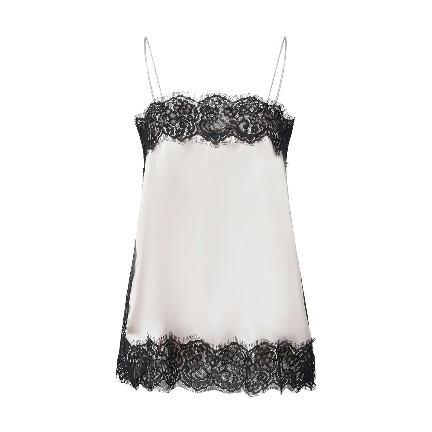 Women Camisoles Solid Color Lace Trim Spaghetti Strap Casual Tank Tops Summer Fashion Sleeveless Vests Streetwear