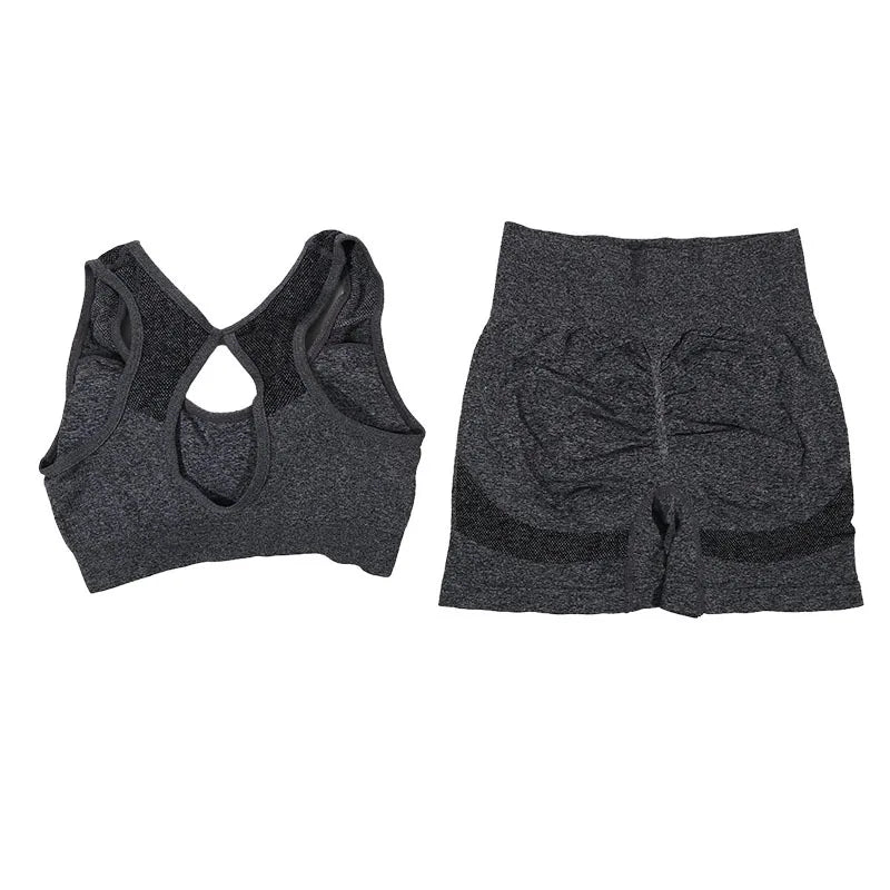 Conjunto de entrenamiento de shorts y traje de yoga para mujer