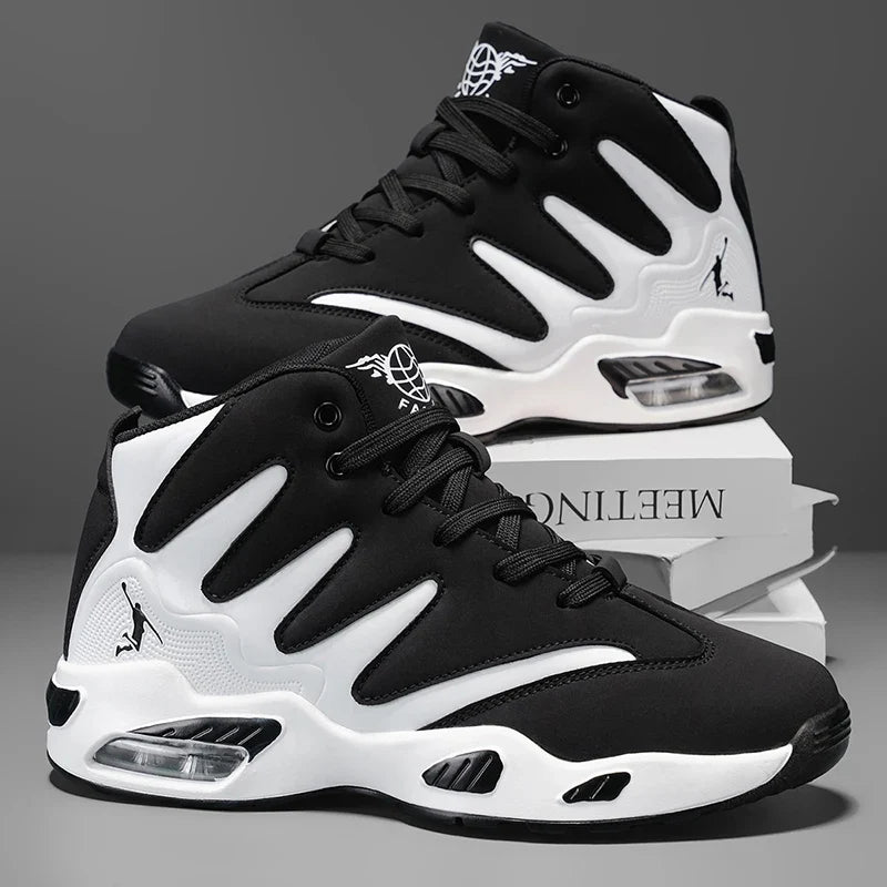 Men's High-Top Basketball Shoes, Heavy-Duty and Stable, Lace-Up Training Sneakers, Unisex, Suitable for Running, Sports, Basketball, Walking. Ideal Gift for Men, Lightweight, Comfortable, Lace-Up Closure, Men's Basketball Sho