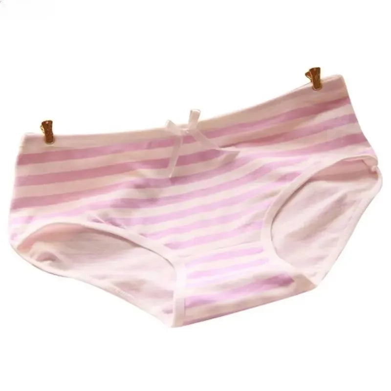 Women Cute Sexy Underwear Panties Stripes Navy Bowknot Tanga Lovely Women Panties Cotton Briefs