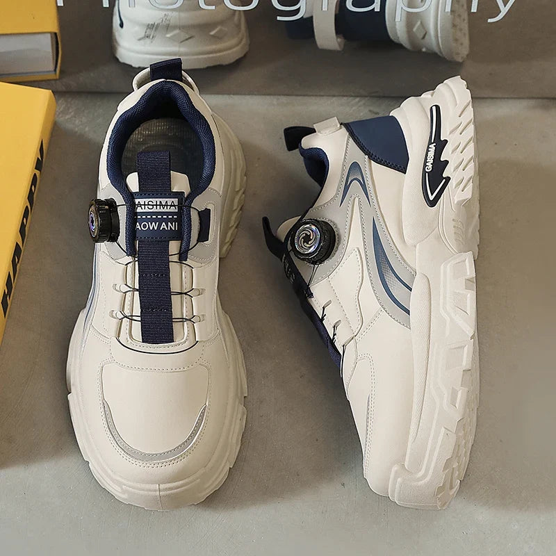 2025 Autumn New Men's Versatile High-Top Trendy Thick-Soled Running Shoes Breathable Casual Trendy Shoes