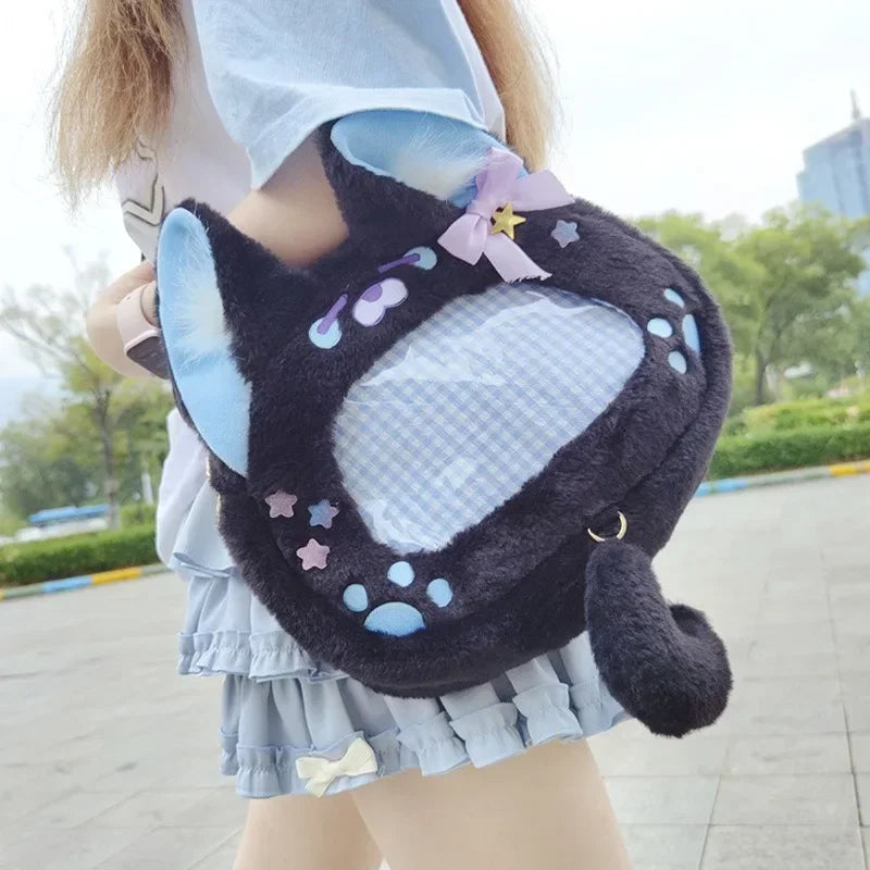 Bolso Ita de Peluche de Gato Harajuku