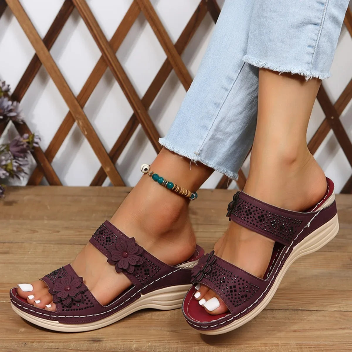 New Fashion Summer Women Wedge Sandals Premium Orthopedic Open Toe Sandals Vintage Anti-slip Leather Casual Female Retro Shoes