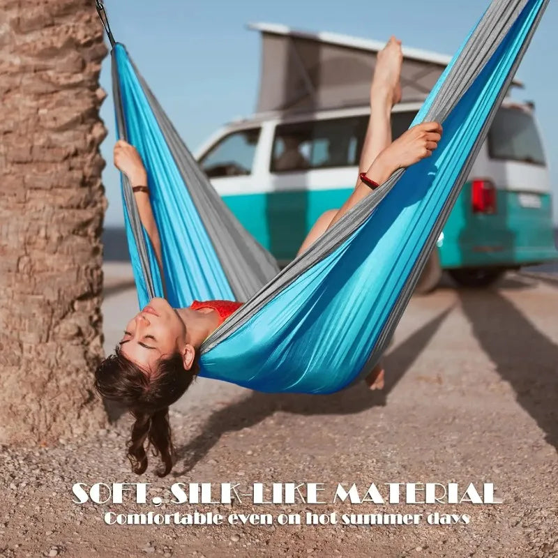 Camping Hammock Portable Hammocks with Tree Straps Attached Carry Bag Perfect for Outside Indoor Hiking Beach Backpack Travel
