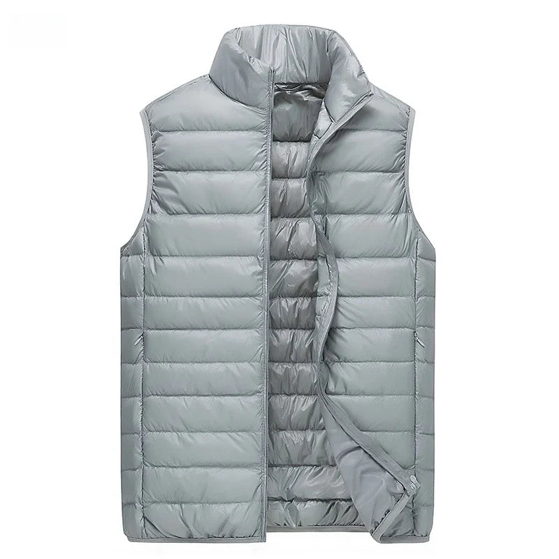 UETEEY 2026 Winter Sleeveless Puffer Vest Jacket Men Packable White Duck Down Waistcoat Lightweight Waterproof Casual Man Coat