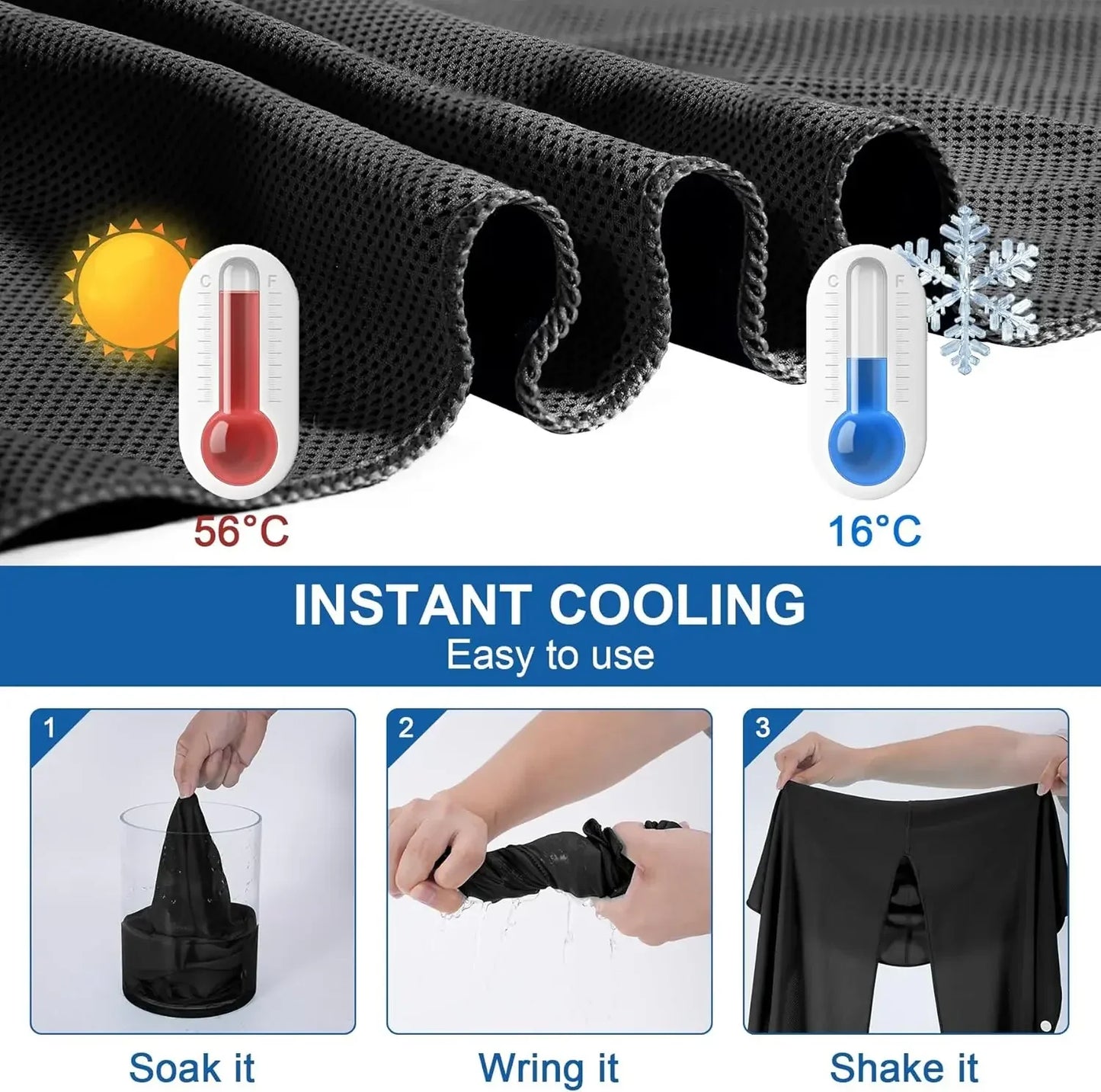Summer Cooling Hoodie Towel Sweat-absorbent Cool Anti-UV Cycling Soft Cold Sensing Quick-drying Scarf for Fitness Hiking Fishing