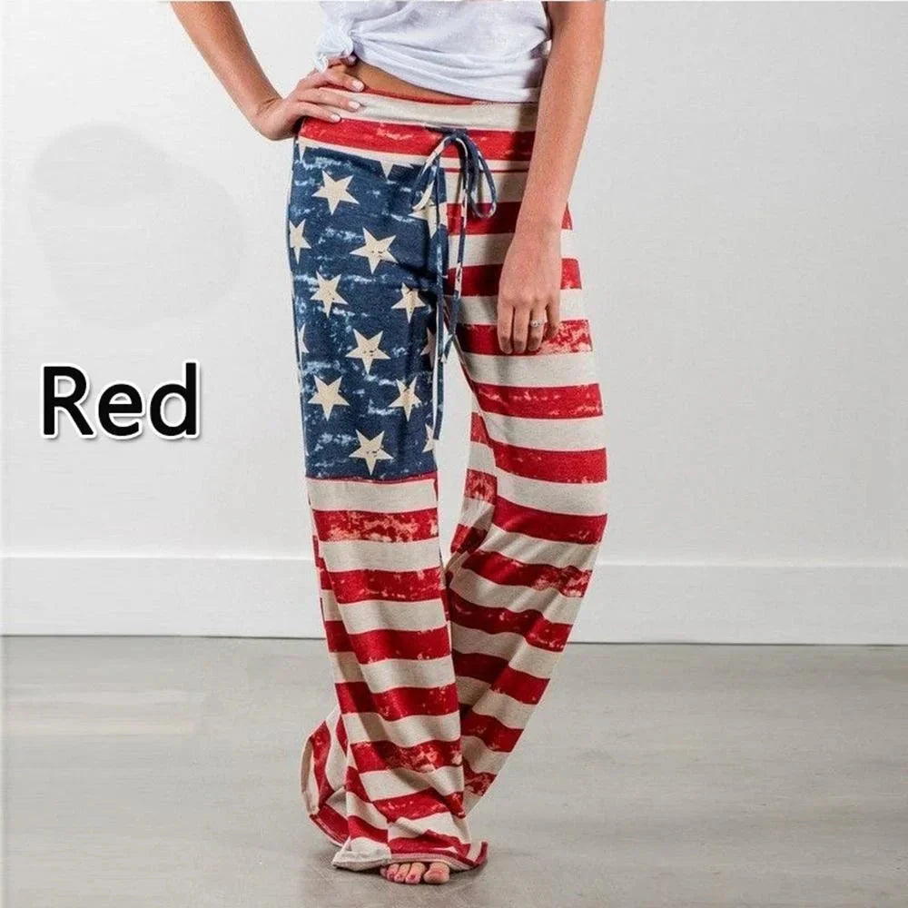 Pantalón de salón de pierna ancha con cordón talla grande, comodidad informal