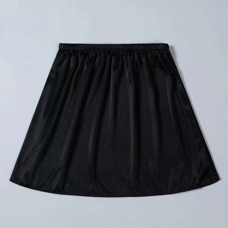 Summer Women's Intimates Casual Mini Lined Skirts Elastic Slips Underskirt Ladies Basic Half Petticoat Intimates Sleepwear