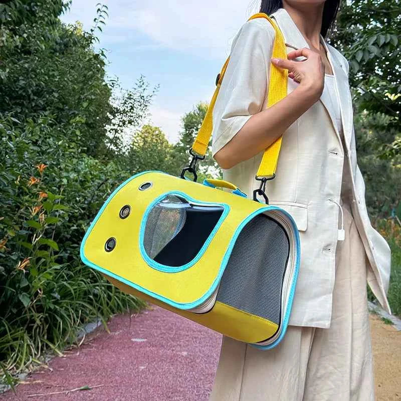 Collapsible Pet Carrier with Plastic Panels and Top and Side Entry