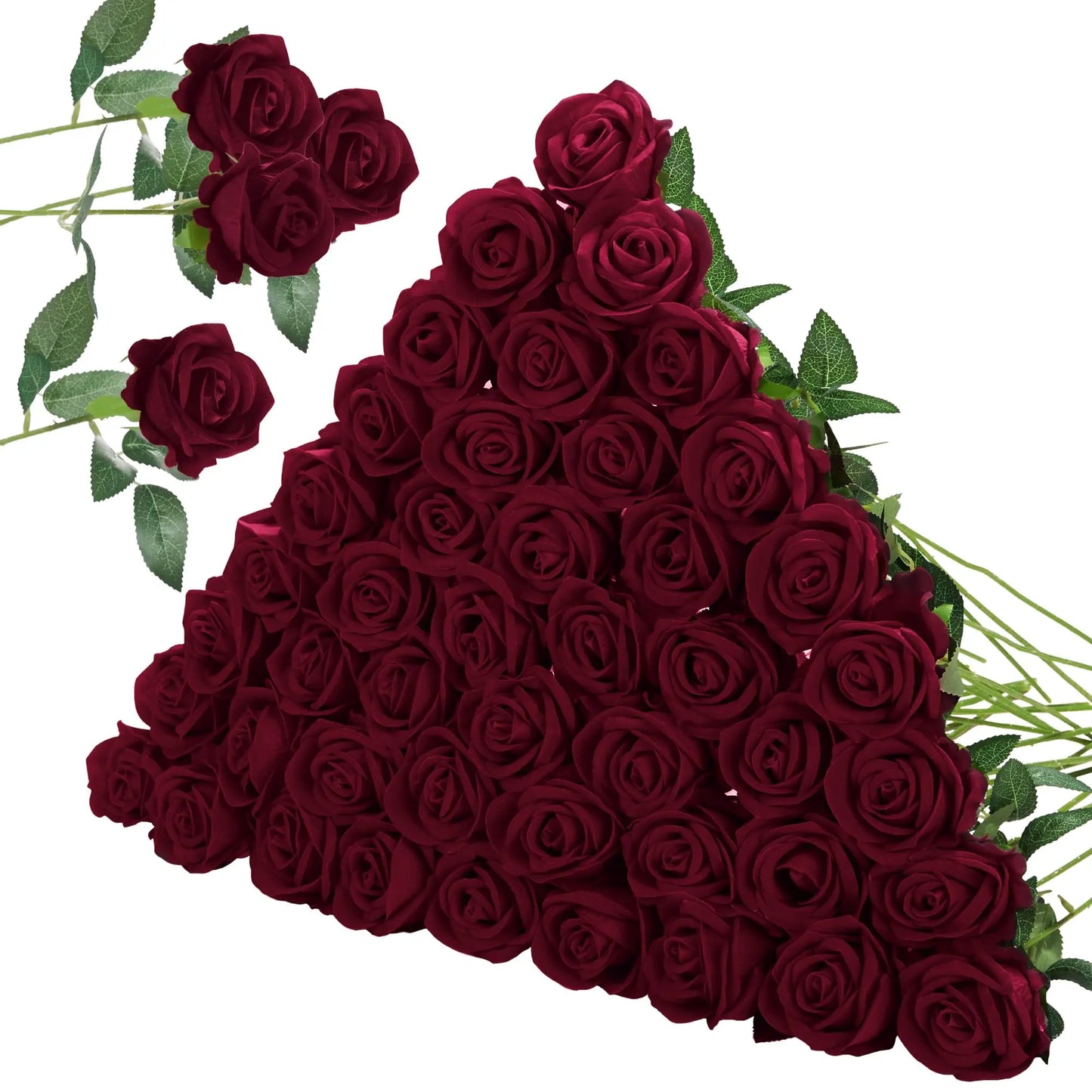 18-300pcs Artificial Rose Flowers Velvet Red Roses Artificial Flowers