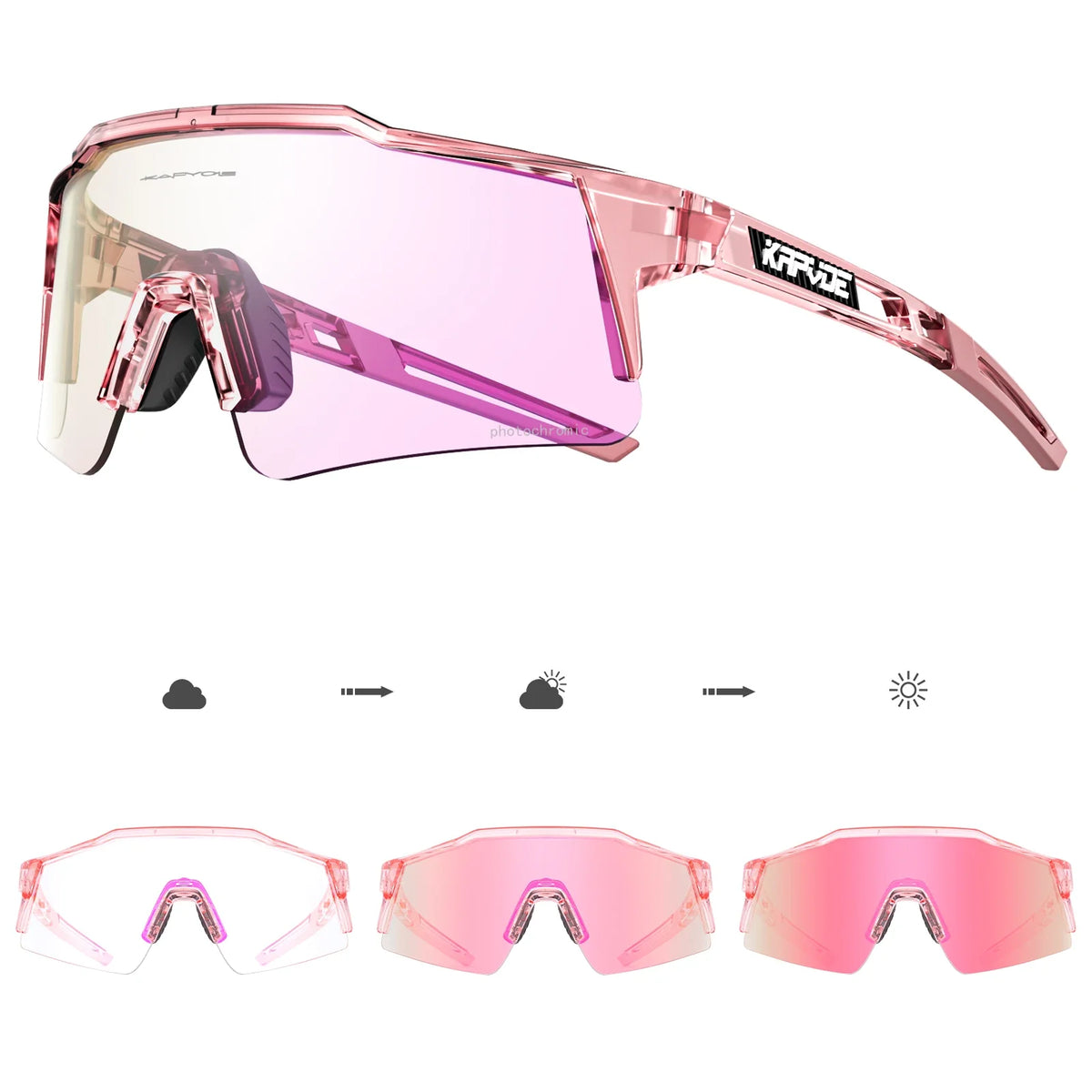 KAPVOE Photochromic Cycling Sunglasses Women Outdoor Sports Running UV400 Eyewear for Men Cycl Glasses Mountain Bicycle Goggles