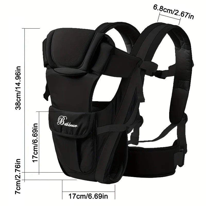 Baby Sling Carrier, 4-in-1 Ergonomic Baby Backpack Carrier, Easily