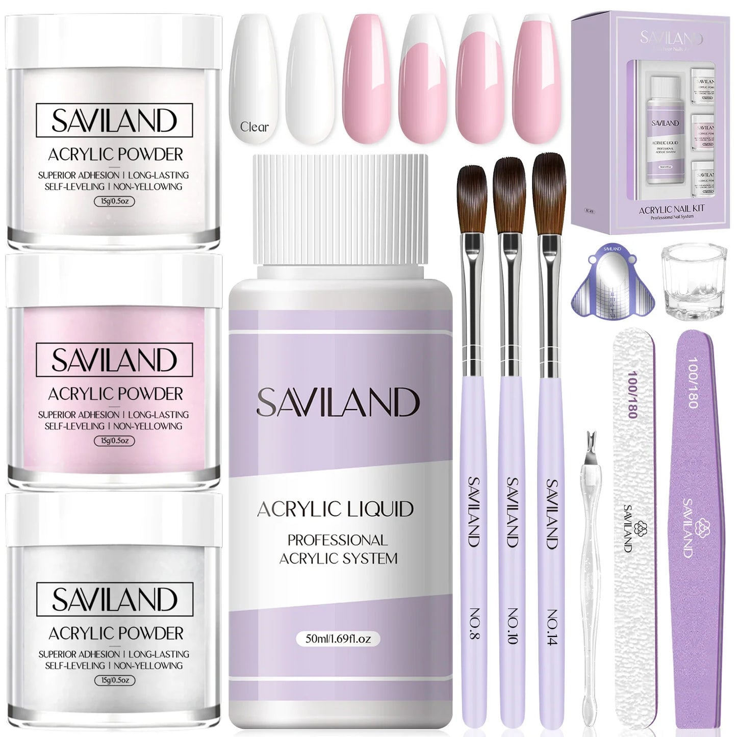 Saviland Essentials Acrylic Nail Kit For Beginners Complete Set