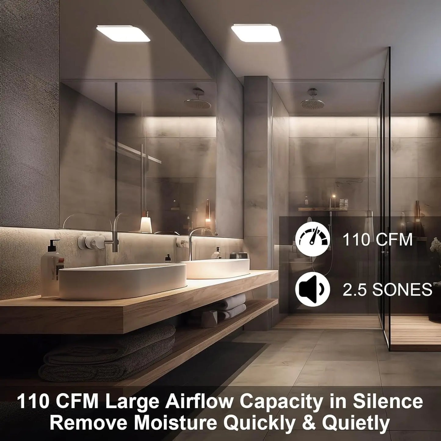 JOEAONZ Three Temperature LED Bathroom Exhaust Fan With Light