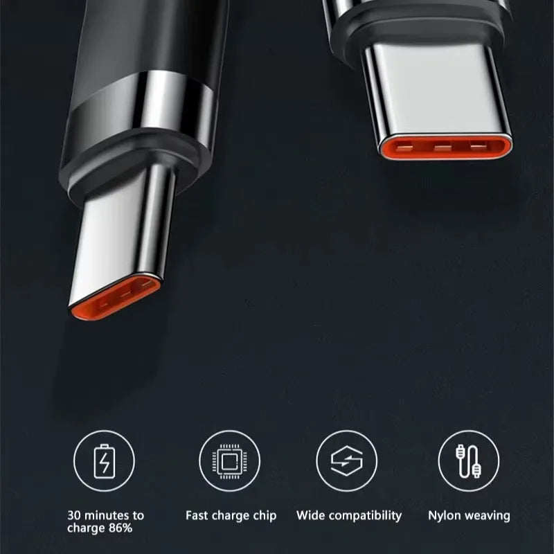 120W Fast Charge Cable PD Quick Charging High Quality USB C TO USB Type C Cable For iPhone Xiaomi 17 Plus Pro Max Samsung S24