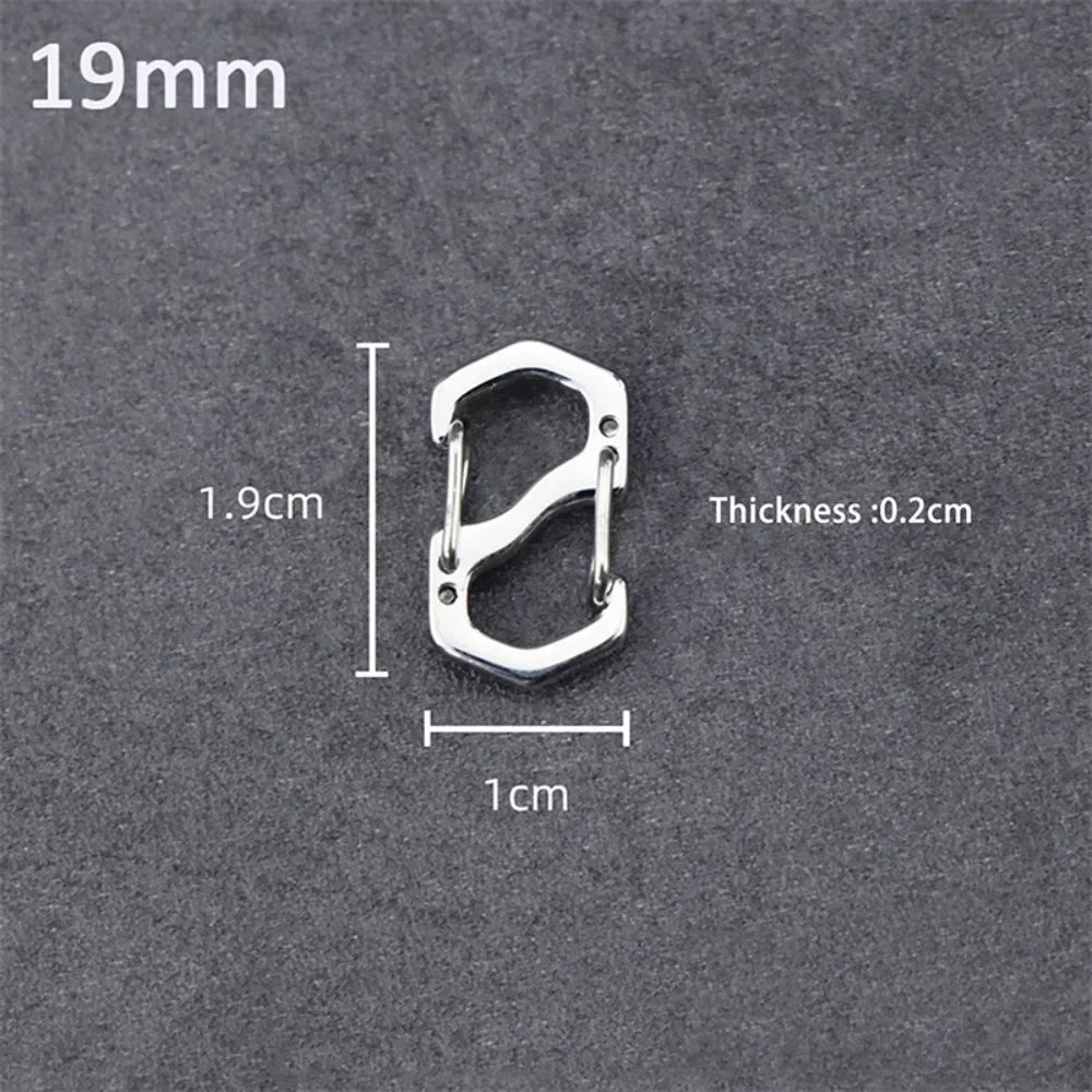 10PCS Stainless Steel Backpack Buckle S Type Handmade Carabiner with Lock Silver Necklace Clasps Jewelry Accessories