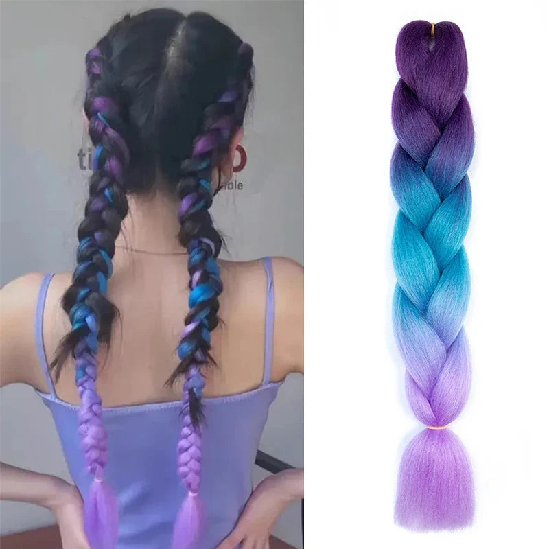 24Inch Jumbo Braid Hair Extensions | Long Straight Yaki Pre Stretched Synthetic Hair