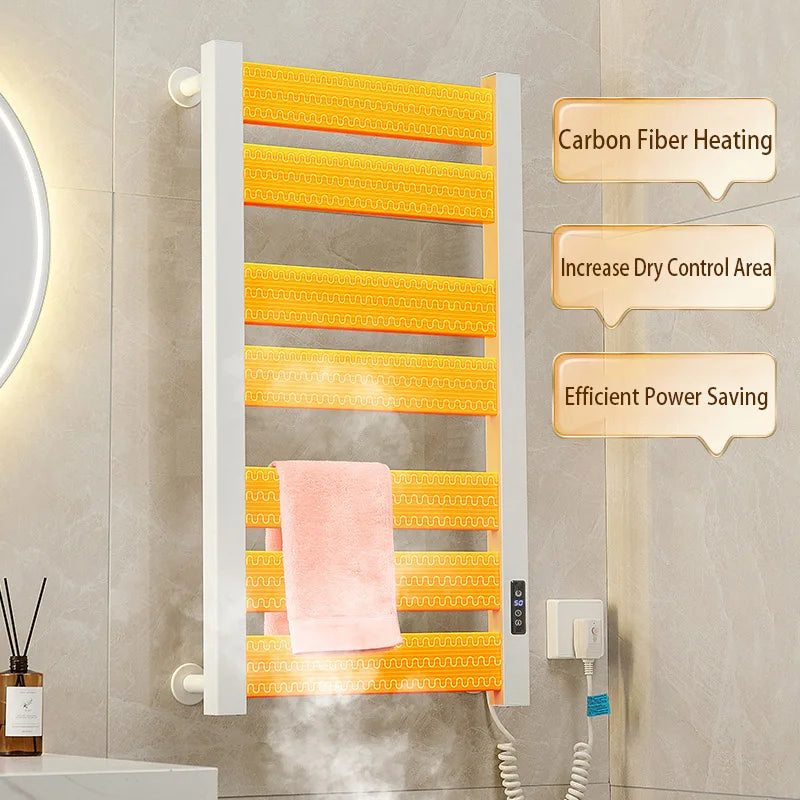Bathroom Smart WiFi Electric Towel Dryer White Bath Towel Heated Dish Drying Rack Wall Kitchen Heater Towel Warmer Dryer Holder