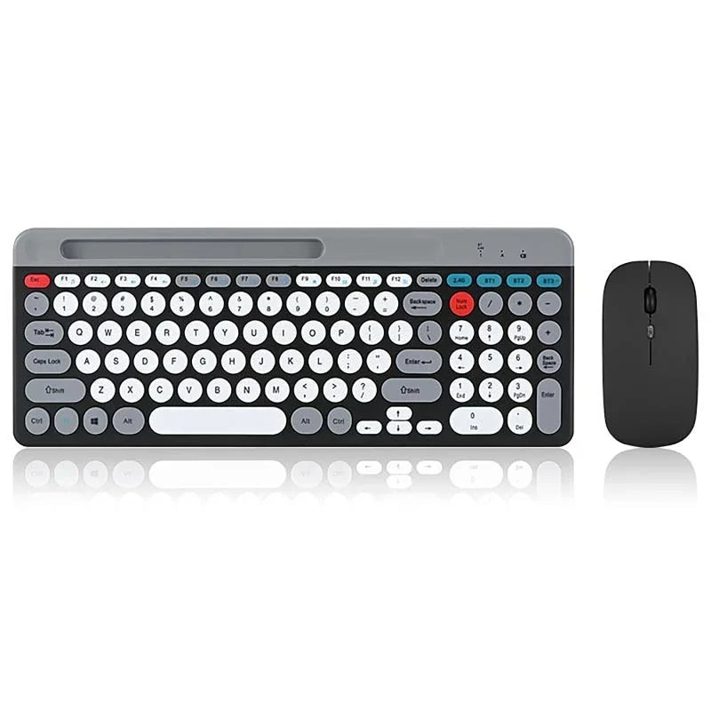 Dual-mode Wireless Keyboard & Mice Combo 2.4G Bluetooth 5.0 Membrane Keyboards BT 3-Channels Rechargeable Key Board Mouse for PC