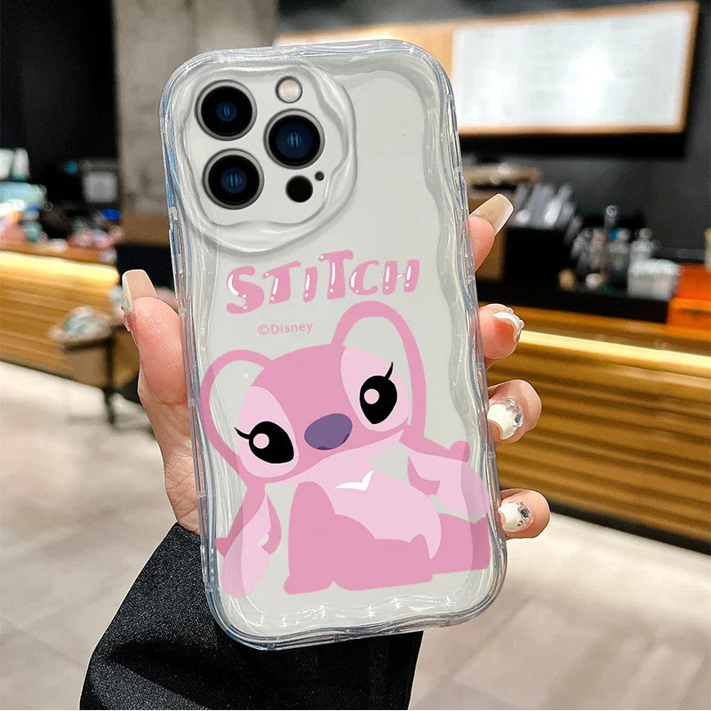 Funda de Teléfono Disney Stitch Angel Lovers para iPhone