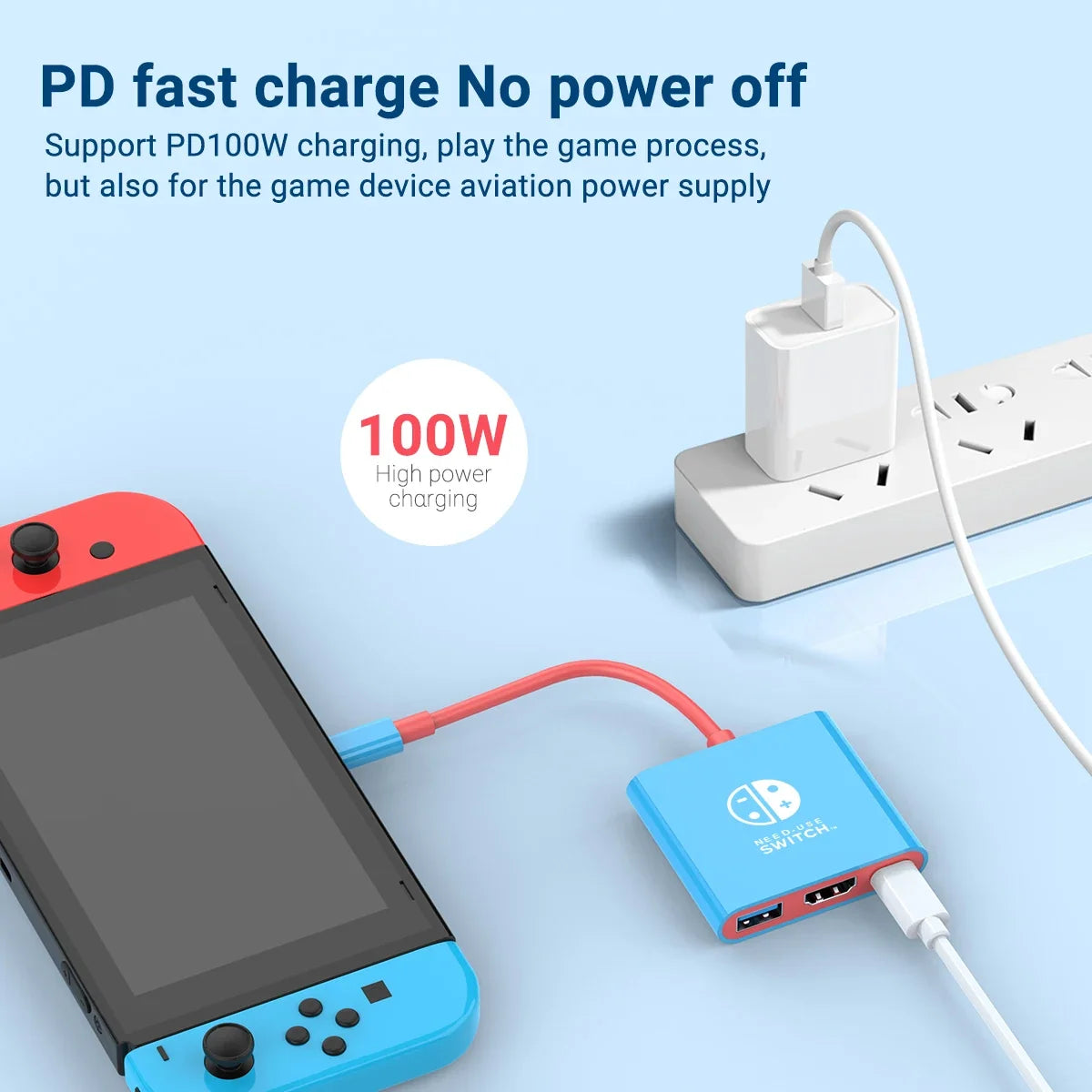 3 in 1 USB C Docking Station 4K HDMI GAME HUB Adapter 100W PD USB 3.0 Hub for Switch, MacBook & Phones