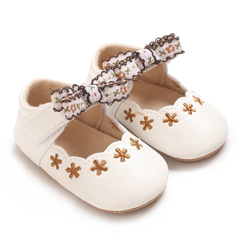 0-1year Baby Shoes Infant Pre-Walker Shoes Girls Princess Bow Shoes