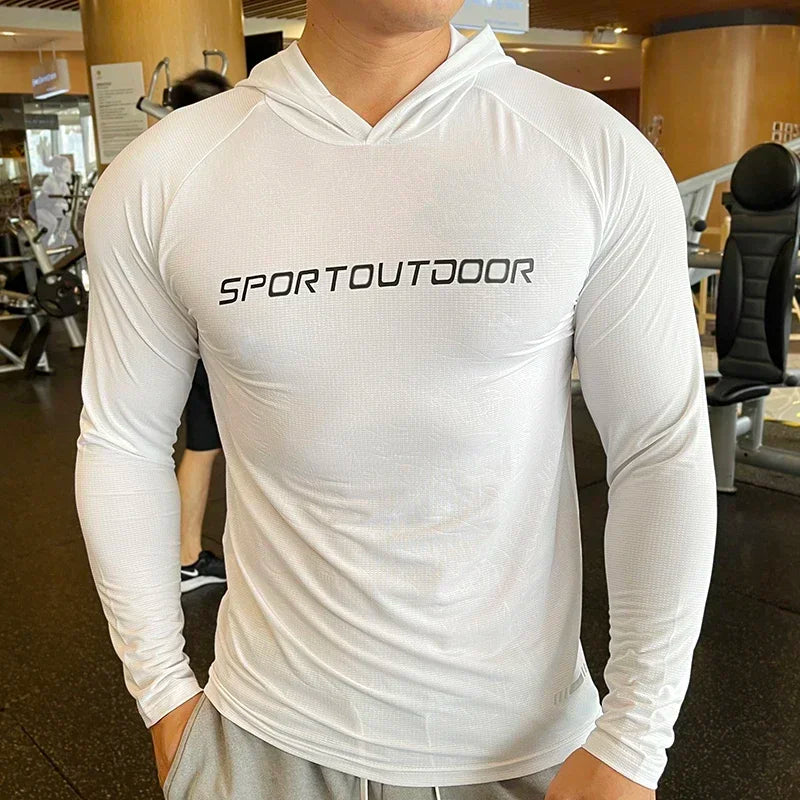 Camiseta de gimnasio con capucha FlexFit - Manga larga