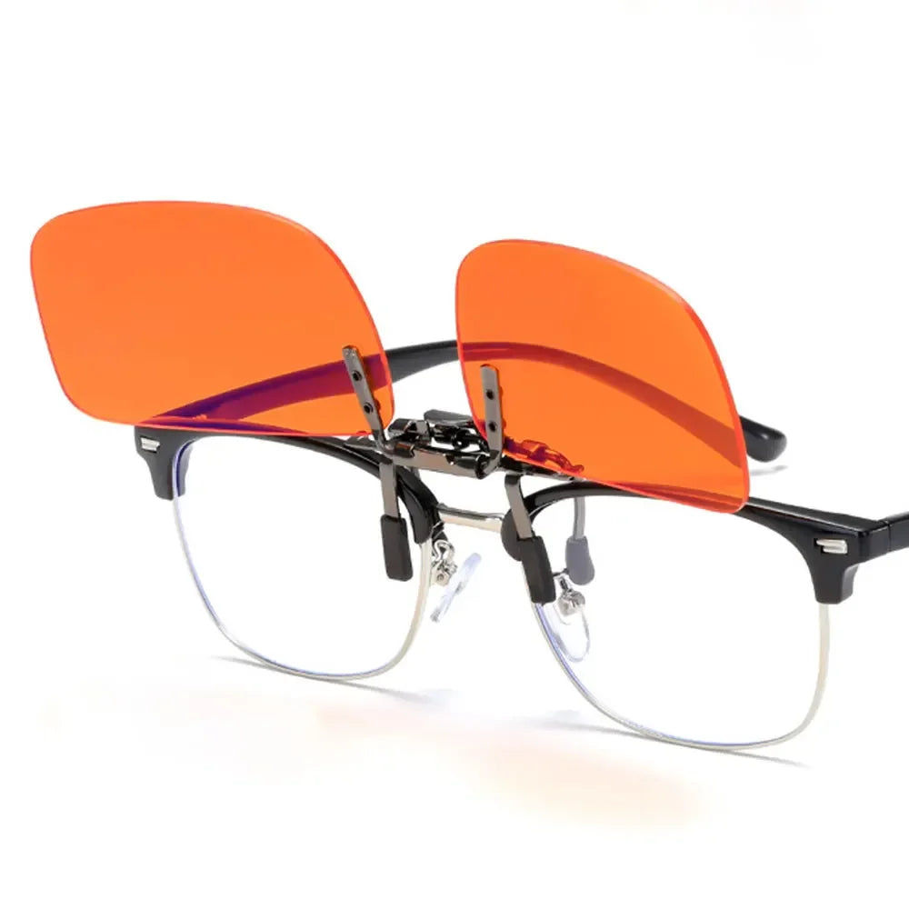 SHINU Orange Lenses Clip On Blue Light Blocking Glasses Can By Dyed Color With Perscription Lenses Myopia Glasses Men Or Women