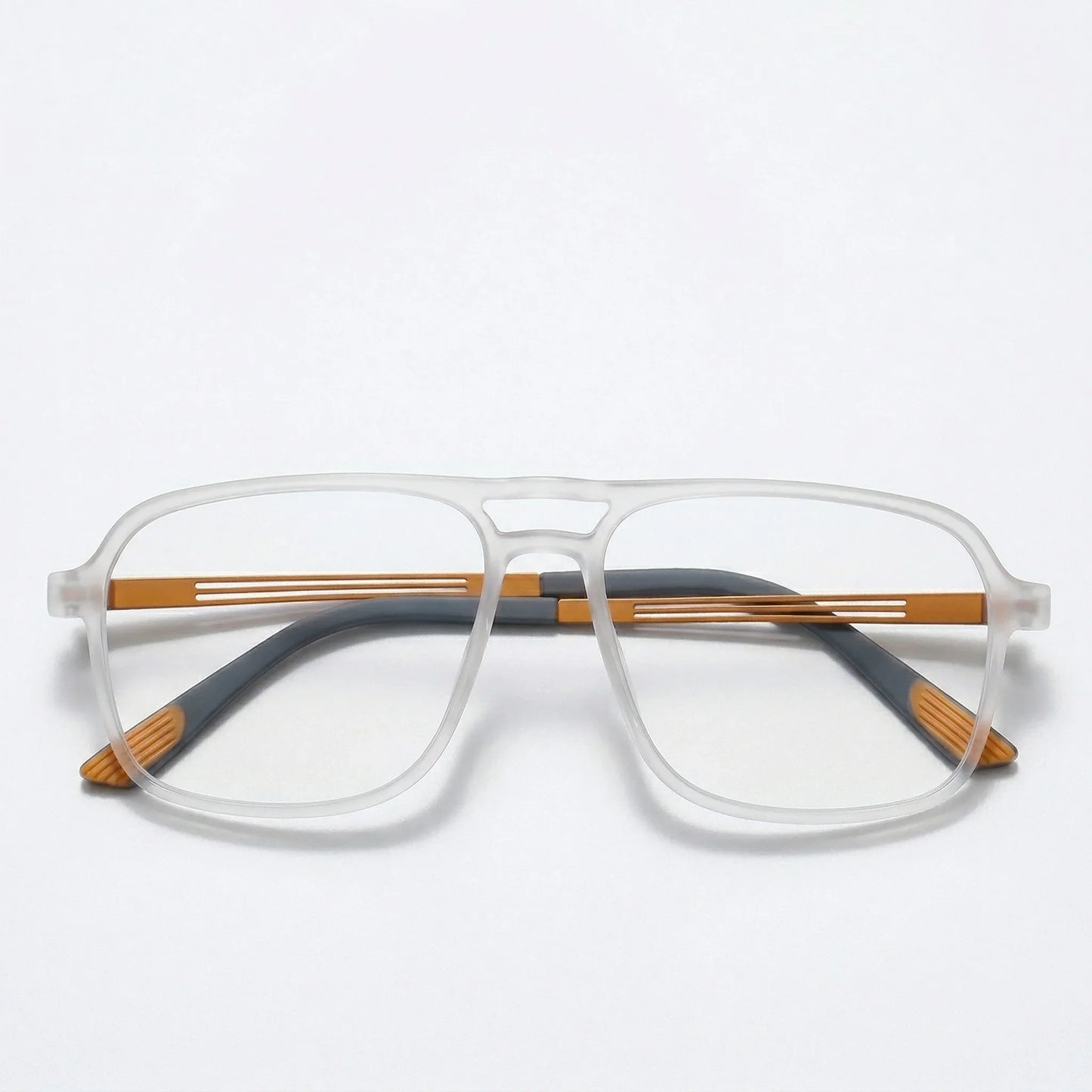 Progressive Multifocal Reading Glasses Intelligent Zoom Anti Blue Light Eyewear Alloy Temples Square Clear/Red Coating Glasses