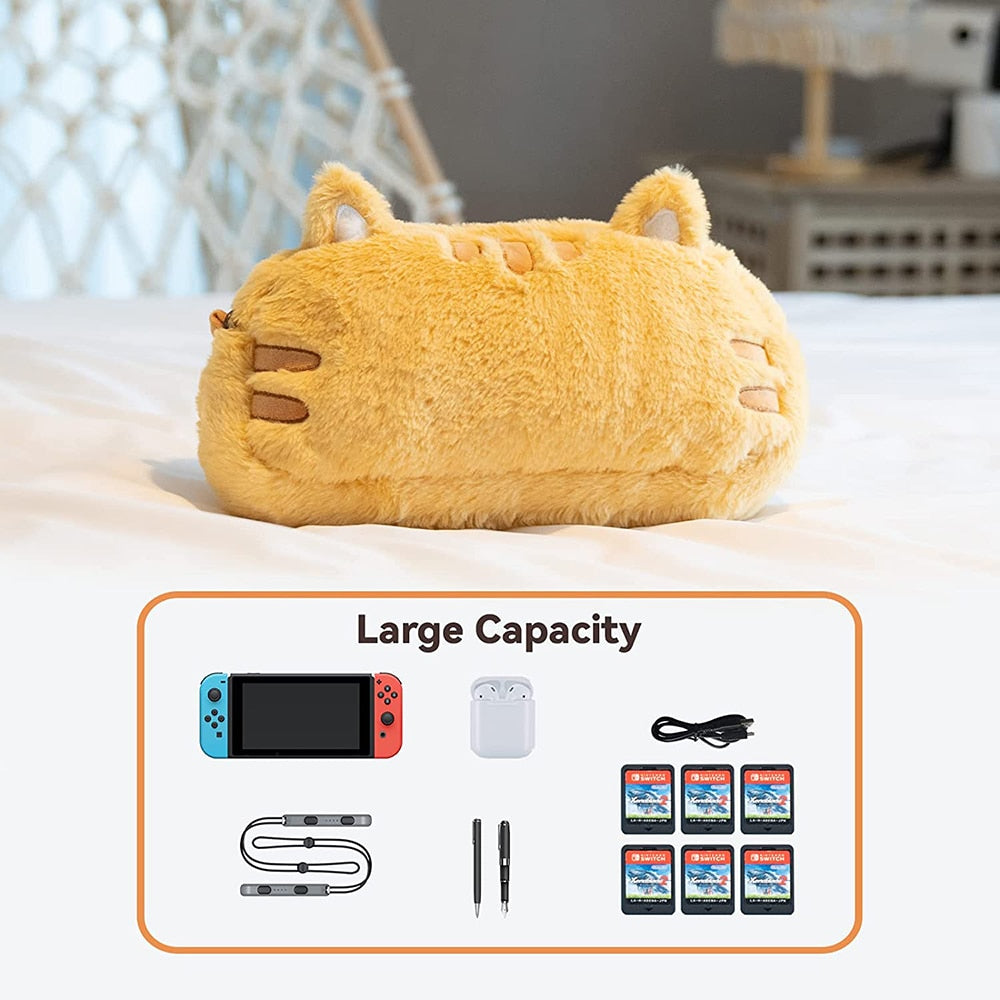 Bolsa de peluche de gato para Nintendo Switch