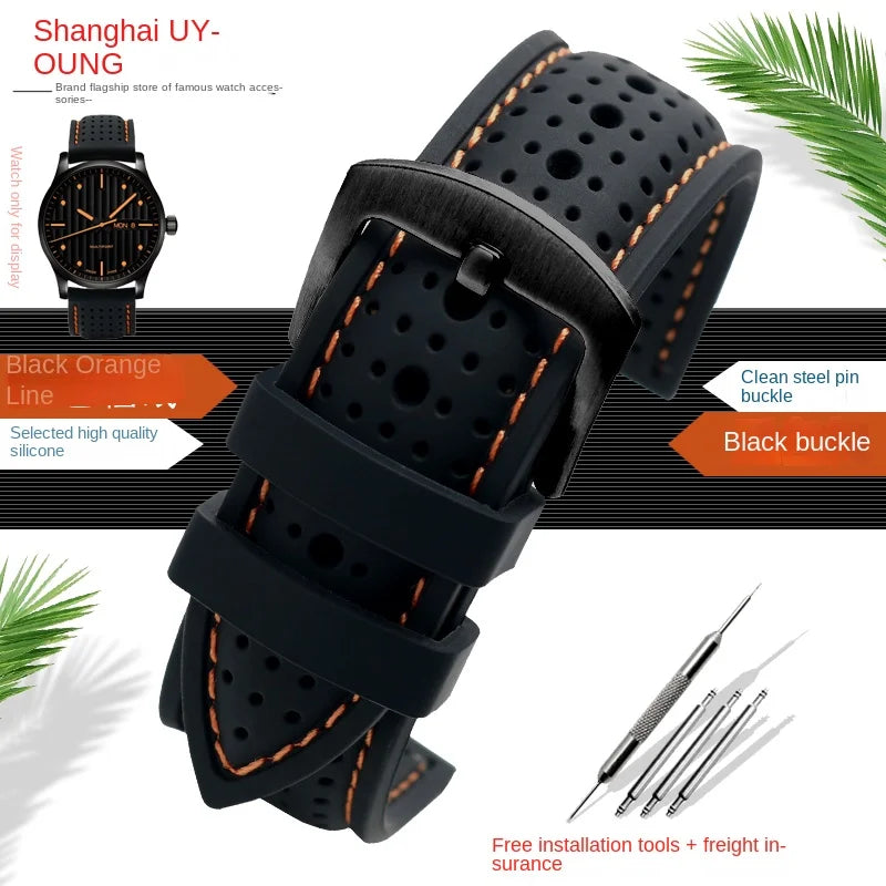 COROS Silicone Sports Watch Band Breathable Rubber Strap Waterproof 20cm