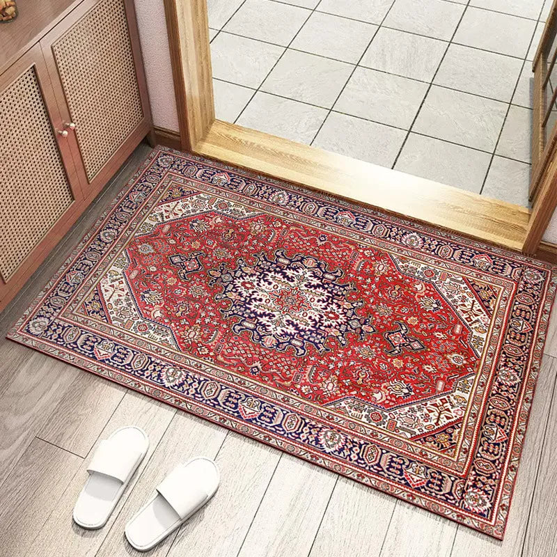 Vintage Style Small Carpet Bohemian Ethnic Style Living Room Bedroom Bathroom Kitchen Anti Slip Entrance Door Mat Home Rug
