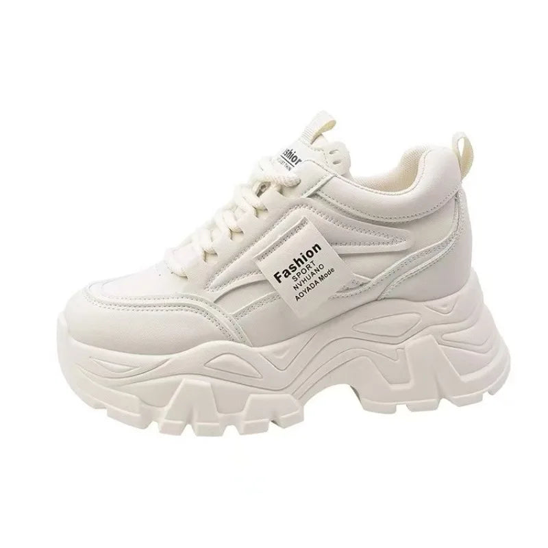 Platform Women Sneakers Autumn New Increased Wear-resistant Vulcanized Shoes Fashion Lace-up Women Casual Training Shoes Zapatos