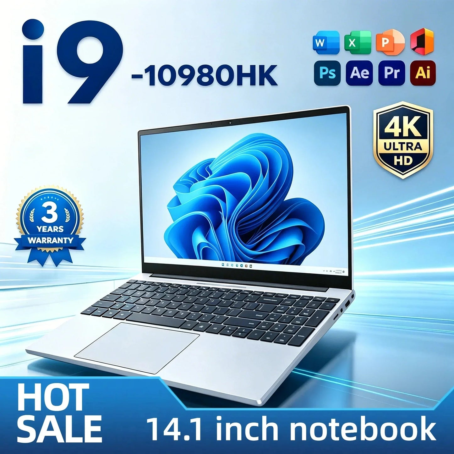 Intel Core i9 10980HK 14.1 Inch Pro Laptop 8C 16T 2.4 5.3GHz 16MB 45W 32GB  2TB M.2 SSD Gaming Notebook Office Pro Max HD