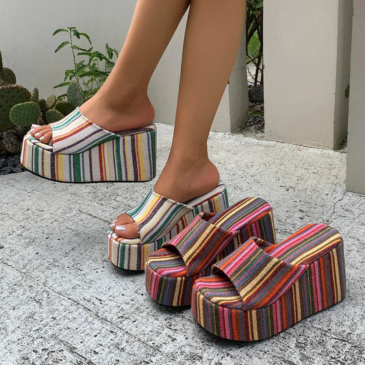 2025 New Summer Women Wedges Sandals Lady Fashion Open Toe Shoes Women Comfortable Platform High Heels Sandals zapatos de mujer