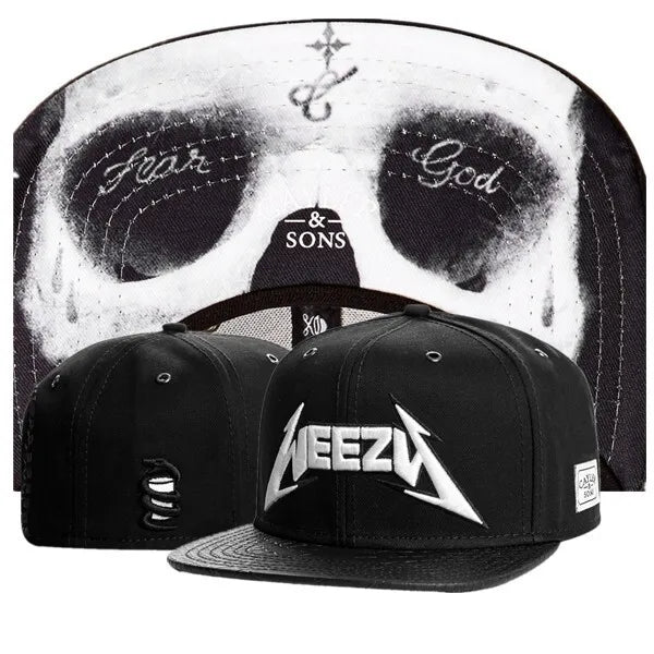 Gorra Ajustable de Béisbol con Visera Plana – Diseño Mano Calavera