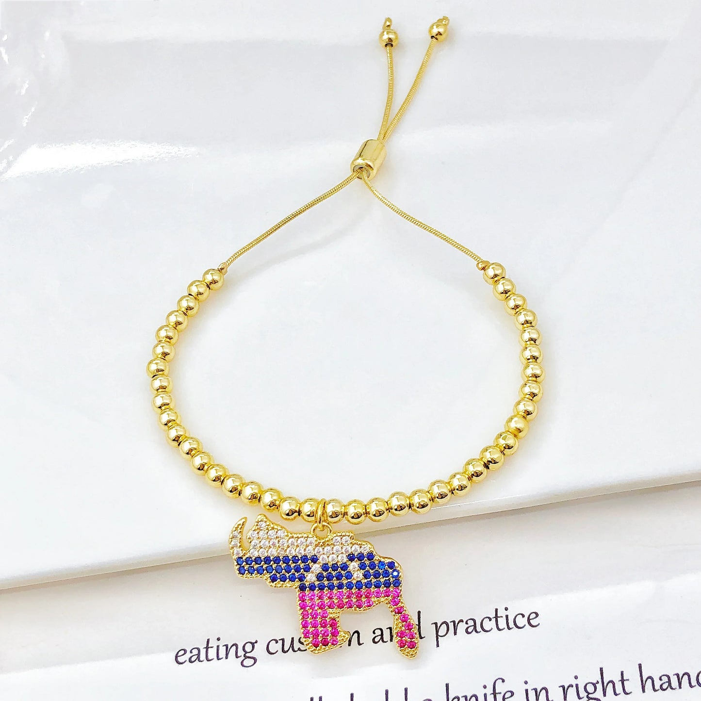 New Arrival Venezuela Flag Map Cross Copper Bead Bracelet Classic for Men's Women's Daily Party Zircon Jewelry National Day Gift