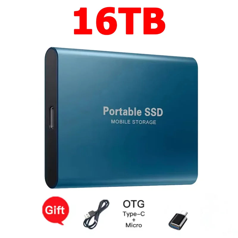 Reliable Slim Storage Device Portable External SSD 1TB 4TB 16TB 128TB High Speed for Notebook Laptop Computer