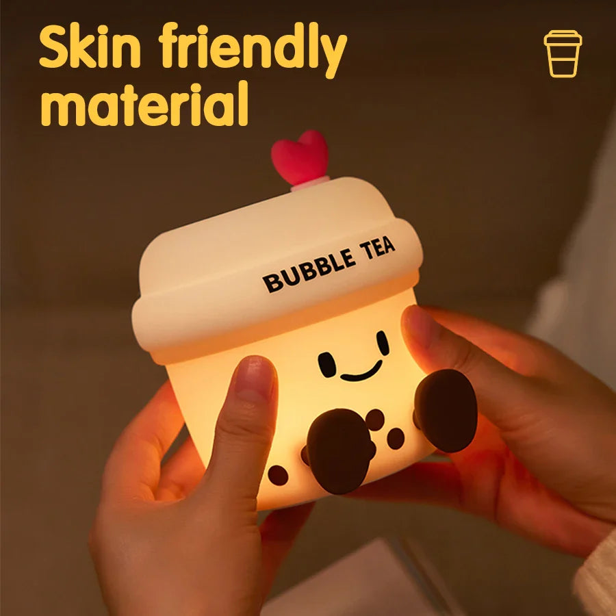 Luz de Noche Kawaii de Té de Burbujas