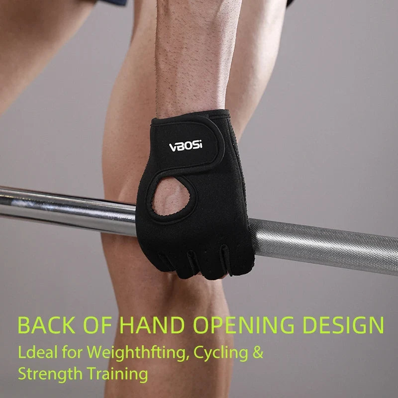 VBOSi Breathable Half Finger Gloves for Gym Exercise Cycling with Anti-slip Dots