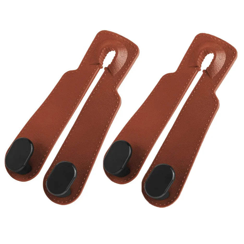 Gancho trasero para asiento de coche de gamuza con doble cabeza, gancho pequeño de almacenamiento trasero, suministros de decoración interior del coche