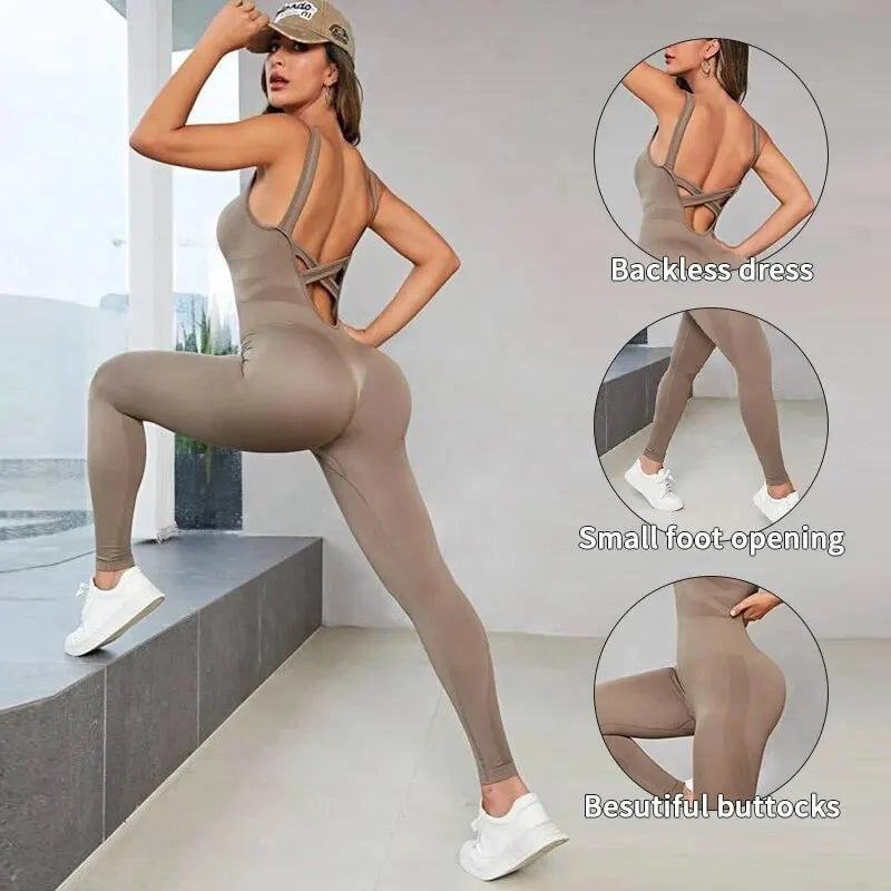 Mono de yoga ceñido sin espalda FlexiFit