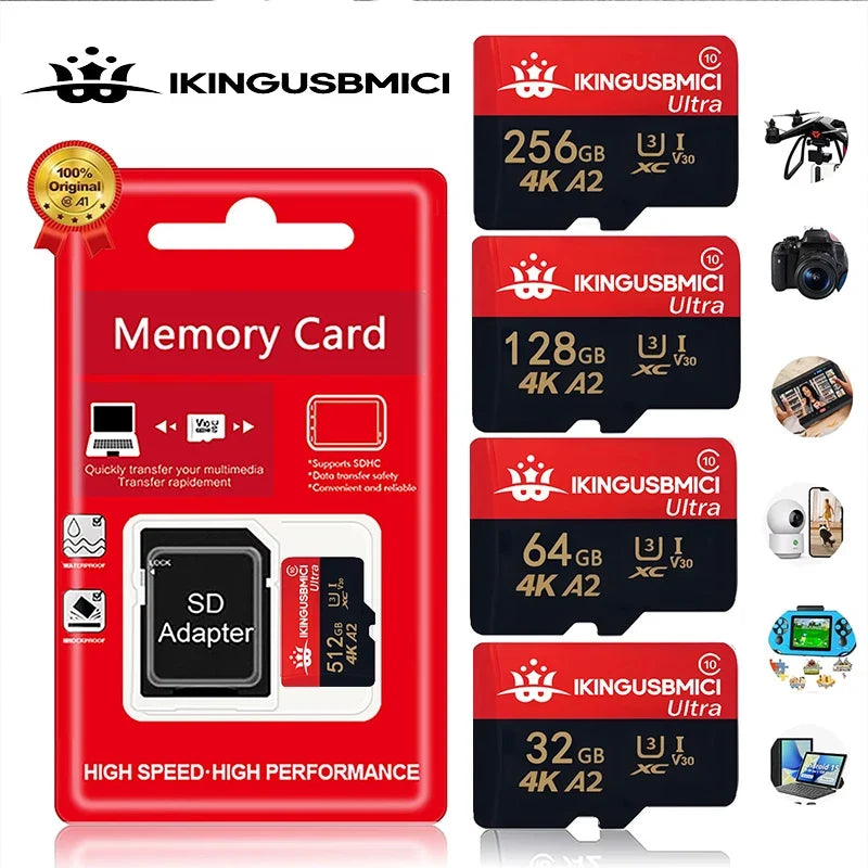 Original micro SD Card Ultra 16GB Fast Speed 150MB/S Memory Car d 32G 64G 256GB 512GB 8GB A1 U1 UHS-I C10 Trans Flash Card